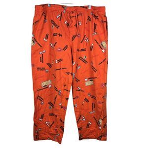 Vtg Operation Game Pieces Pajama Pants Mens Sz 36 - 38 Orange Hasbro 2003 Lounge